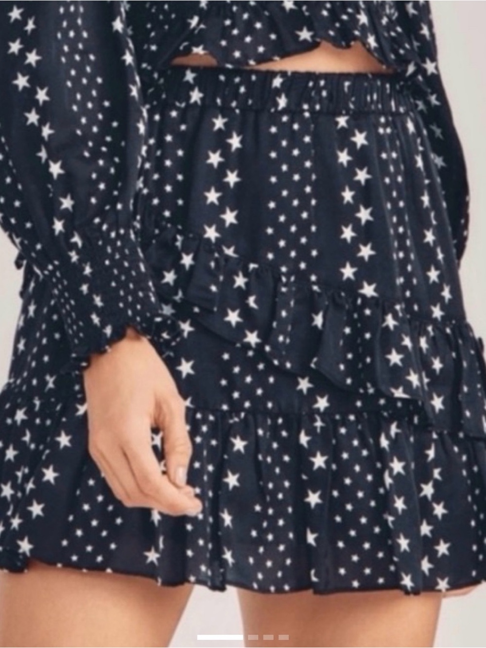 LoveShackFancy Black Star Ruffled Mini Skirt